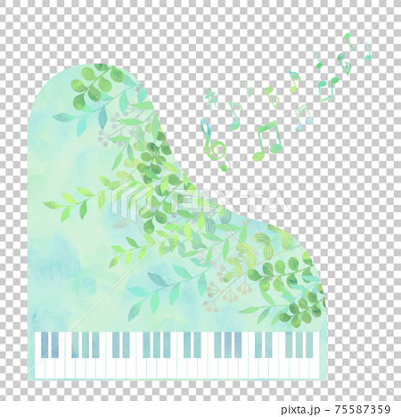 新緑と初夏のピアノ イメージのイラスト素材