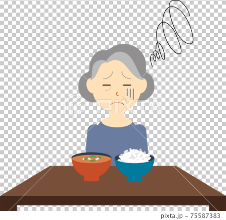 食欲がないお年寄りの女性 75587383