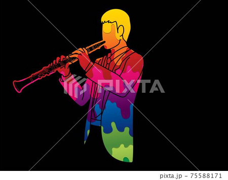 Clarinet Musician Orchestra Instrument Graphic Vector 75588171