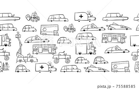 Traffic Jam. Cars on Road. Seamless Pattern for your design 75588585