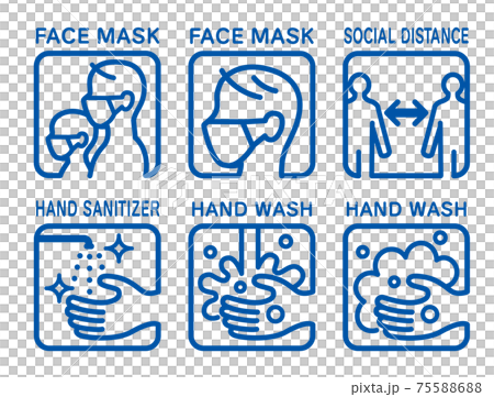 新的冠狀病毒感染預防圖標 75588688