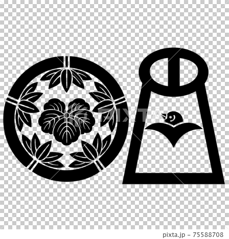 三善一族　高安氏　竹輪に蔦とカコに雁金 75588708
