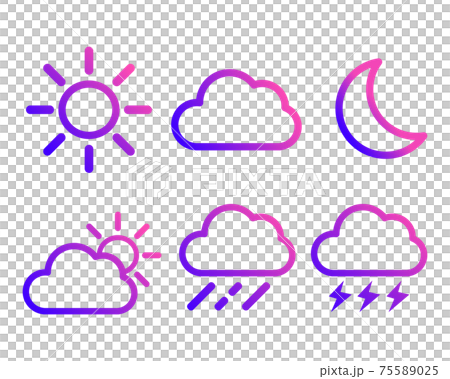Weather forecast mark set 75589025