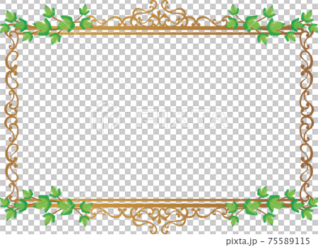 リーフのフレーム枠のイラスト素材