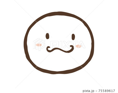 かわいい表情 線画 ブラウン色 手書きイラスト素材のイラスト素材