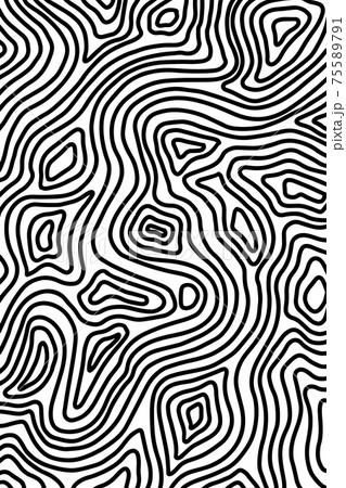 Black and white wave pattern. Abstract background. Vector illustration. 75589791