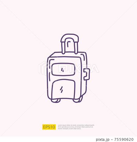 travel holiday tour and vacancy concept vector illustration. suitcase doodle linear icon sign symbol travel holiday tour and vacancy concept vector illustration. suitcase doodle linear icon sign symbol 75590620