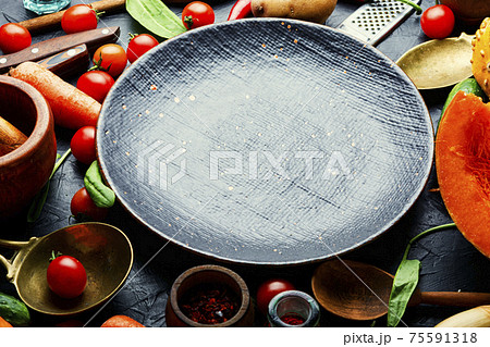 Raw organic vegetables Raw organic vegetables 75591318