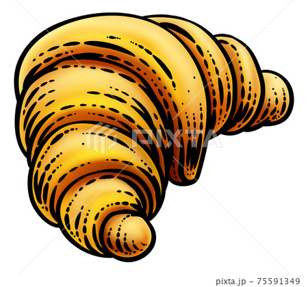Croissant Pastry Bread Food Drawing Woodcut Croissant Pastry Bread Food Drawing Woodcut 75591349