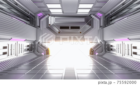 Futuristic Architecture Sci-Fi Hallway and Corridor Interior, 3D Rendering Futuristic Architecture Sci-Fi Hallway and Corridor Interior, 3D Rendering 75592000