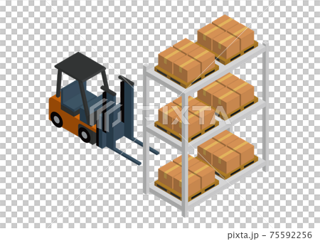 Warehouse luggage transportation 3D isometric 75592256