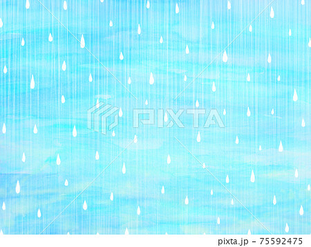 雨模様と明るい水色背景 天気雨のイラスト素材