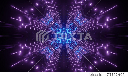 Geometric pattern of neon illumination 3d illustration 75592902