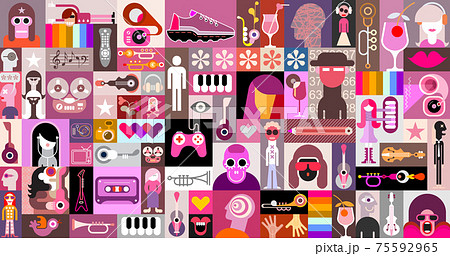Pop Art Collage vector illustration 75592965
