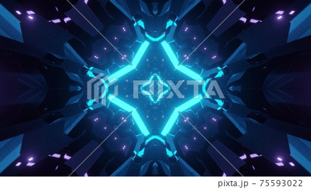 3d illustration of futuristic geometric corridor 3d illustration of futuristic geometric corridor 75593022