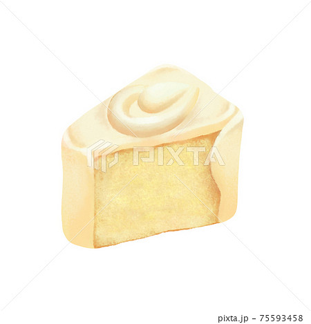 リアルなシフォンケーキ単品　線画なし 75593458