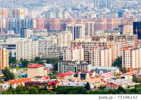 Ulaanbaatar aerial view, Mongolia 75596142