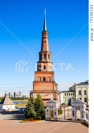 Suyumbike Tower also called the Khans Mosque of the Kazan Kremlin 75596193