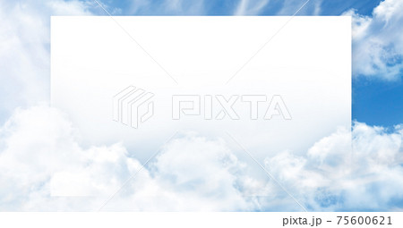 Frame with copy space over blue sky and clouds 75600621