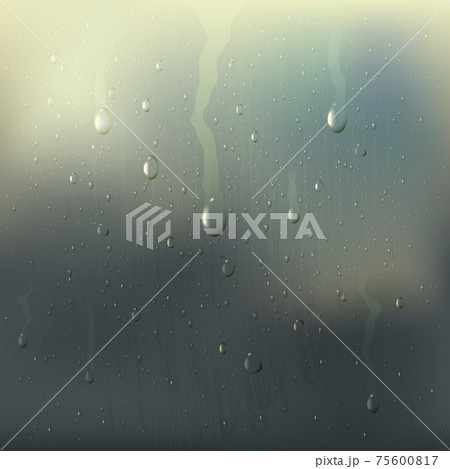 Misted Wet Glass Drops Realistic Composition 75600817