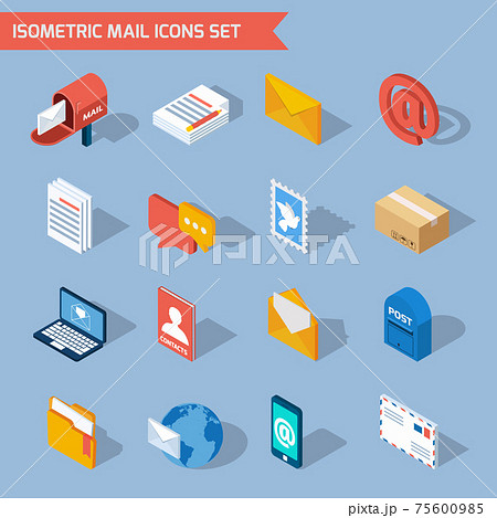 Isometric Mail Icons 75600985