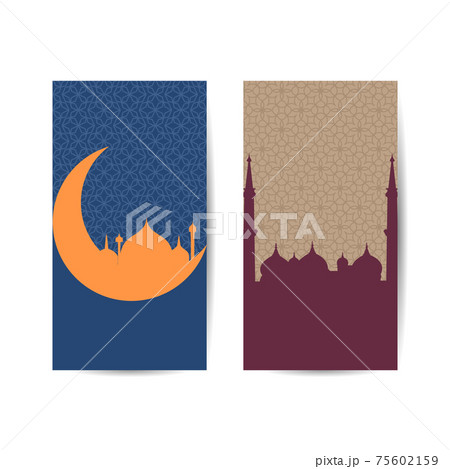Creative Month with Mosque for Muslim Community Festival, Ramadan Kareem celebration. islamic background banner 75602159