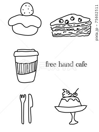 線画 Free hand cafe 線画 Free hand cafe 75602511