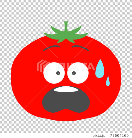 びっくりするトマトのイラスト素材