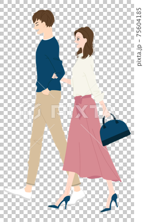 男性とデートしてる女性のイラスト 二人で食事や買い物に行く若いカップル のイラスト素材 男性とデートしてる女性のイラスト 二人で食事や買い物に行く若いカップル のイラスト素材