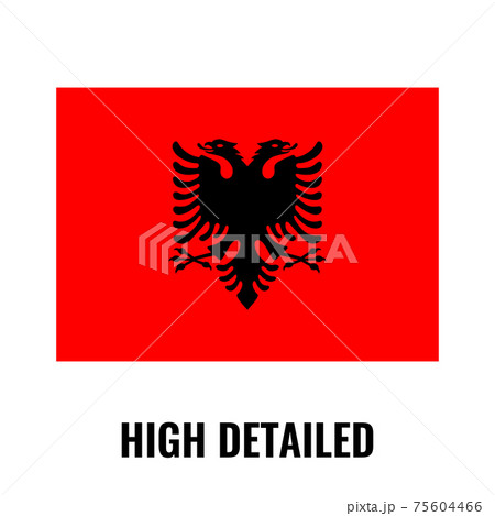 High detailed flag of Albania. Flat and solid color vector illustration. High detailed flag of Albania. Flat and solid color vector illustration. 75604466