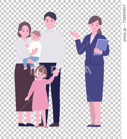 Female clerk to guide with family Female clerk to guide with family 75604907