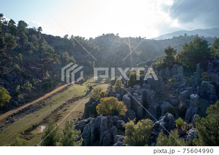 View of valley with amazing rock formations. 75604990