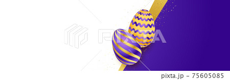 Easter background template with festive eggs - Vector 75605085