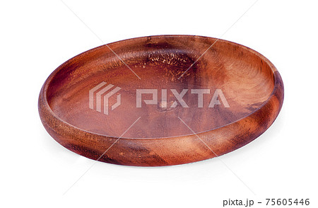 wood plate isolated on a a white background wood plate isolated on a a white background 75605446