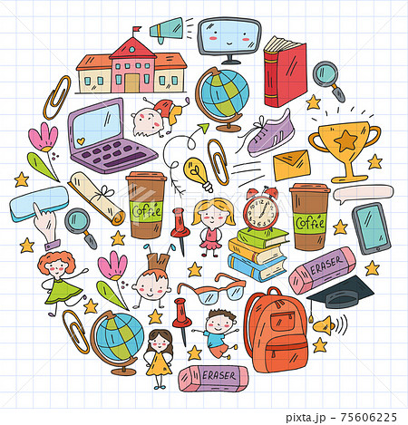 Back to school vector pattern. Online internet education. Back to school vector pattern. Online internet education. 75606225