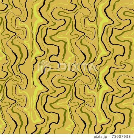 Abstract linear imitation of animal pattern with black and yellow lines on beige background Abstract linear imitation of animal pattern with black and yellow lines on beige background 75607638
