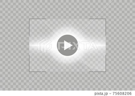 Video player for web and mobile apps flat style and Sun Glow light effect. Vector illustration. 75608206