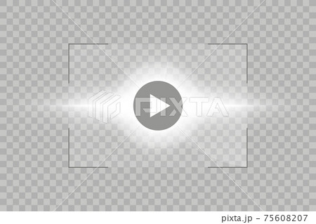 Video player for web and mobile apps flat style and Sun Glow light effect. Vector illustration. 75608207