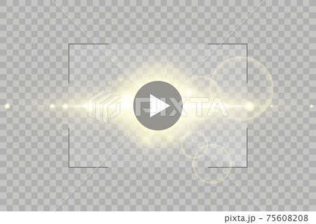 Video player for web and mobile apps flat style and Sun Glow light effect. Vector illustration. 75608208