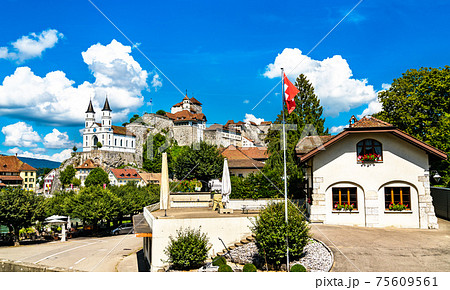 Aarburg Castle and church in Switzerland Aarburg Castle and church in Switzerland 75609561