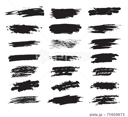Collection hand-drawn brush strok 75609673