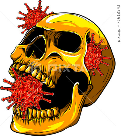 virus around human skull vector illustration design 75613543