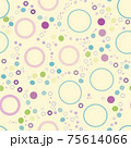 Easter pastels circles and dots on yellow background seamless vector pattern 75614066