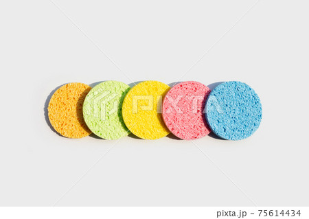 Sponge for face make-up cleaning on white Sponge for face make-up cleaning on white 75614434