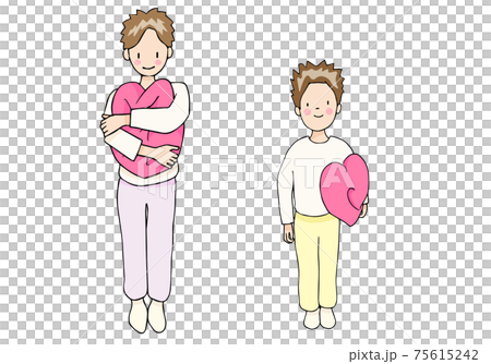 有心臟坐墊的一個男孩 有心臟坐墊的一個男孩 75615242