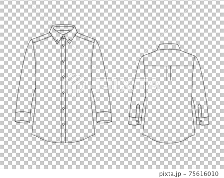 簡單的四分之三袖扣式襯衫圖片圖案 75616010