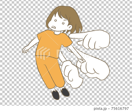 【ことわざ】後ろ指をさされる　【Proverb】Being pointed at the back 75616797
