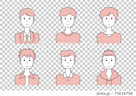 笑顔の男性のベクターイラストセット 75616798