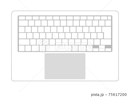 シンプルな白系パソコンのキーボード白いキーのイラスト素材