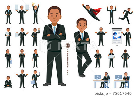 Working And General Situation Pose Of African のイラスト素材